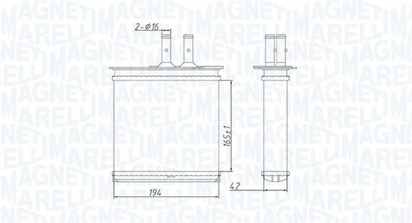 350218493000 Magneti Marelli Chłodnica nagrzewnicy (ogrzewacza)